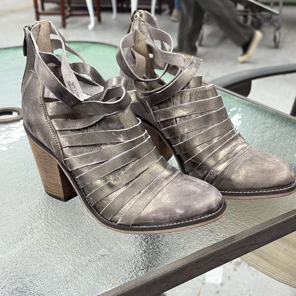 Free People | Hybrid Metallic Strappy Heel - Picture 2 of 5